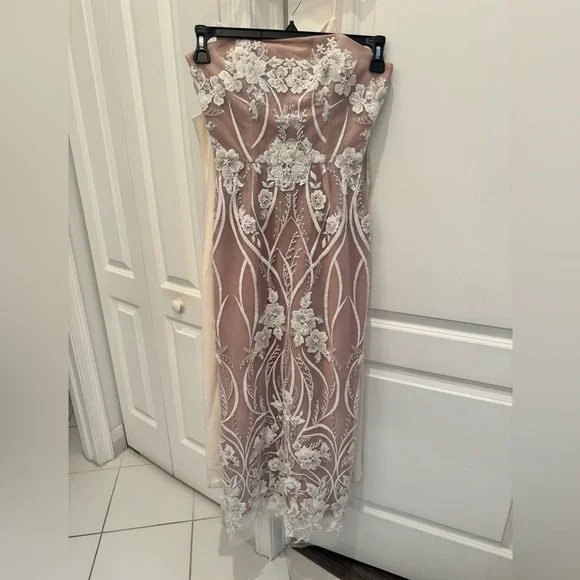 NWT HELSI Catherine sequin Floral Lace strapless Dress XS - Picture 7 of 11